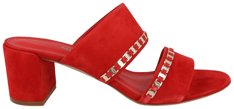 Ferragamo Wmns Trabia Chain Sandal Red