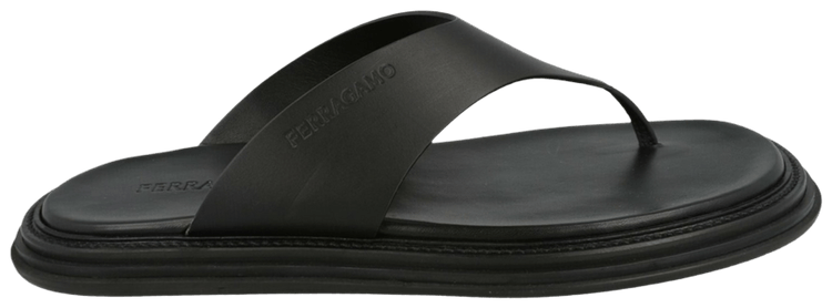 Ferragamo Dory Leather Sandal Black