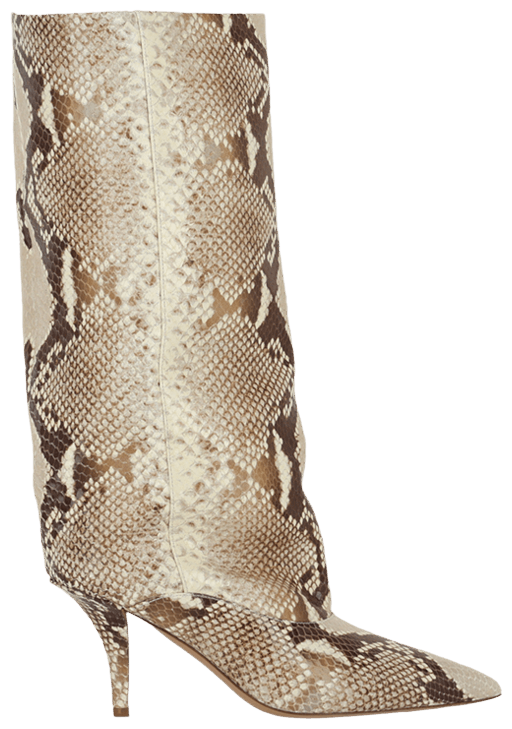 Paris Texas Wmns Ines Printed Python Mid Calf Boot Chalk