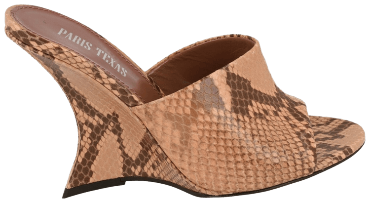Paris Texas Wmns Nina Python Print Mule Antique Rose