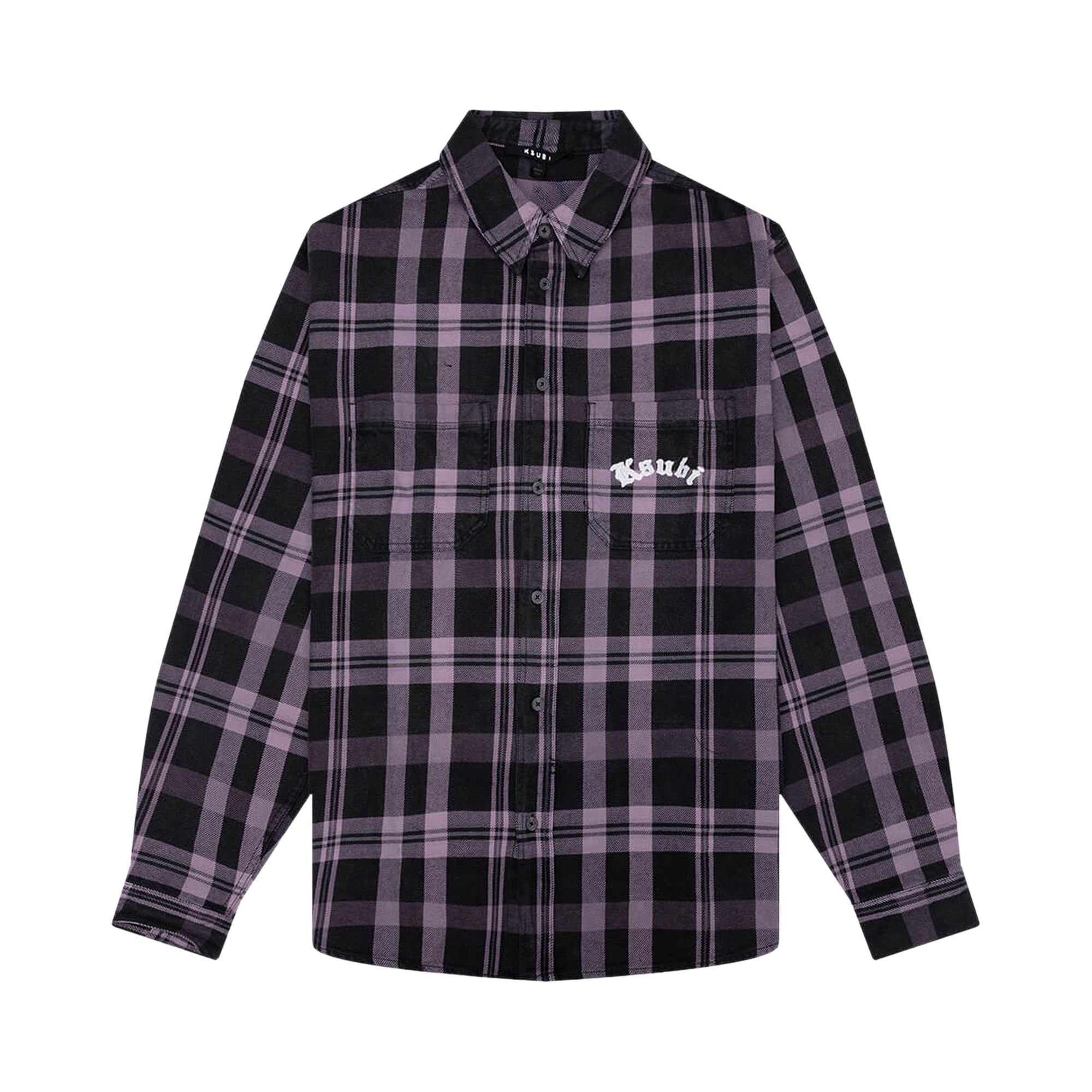 Pre-owned Ksubi Vulture Flannel Long-sleeve Shirt 'plum' | Purple | Men's Size M