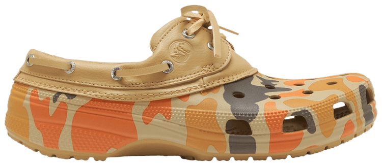 Crocs Classic Duck Camo Boat Shoe Tan Shocking Orange
