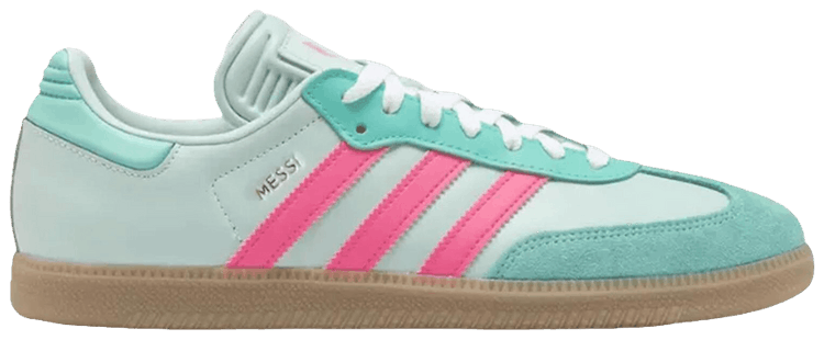 Lionel Messi x adidas Samba J Halo Mint Lucid Pink