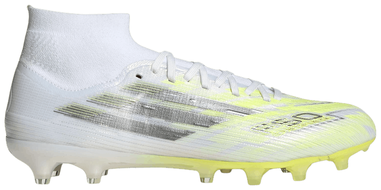 adidas Wmns F50 Sparkfusion Pro Mid Cut FG MG Cloud White Iron Metallic Hi Res Yellow