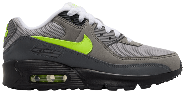 Nike Air Max 90 GS Black Anthracite Neon Yellow