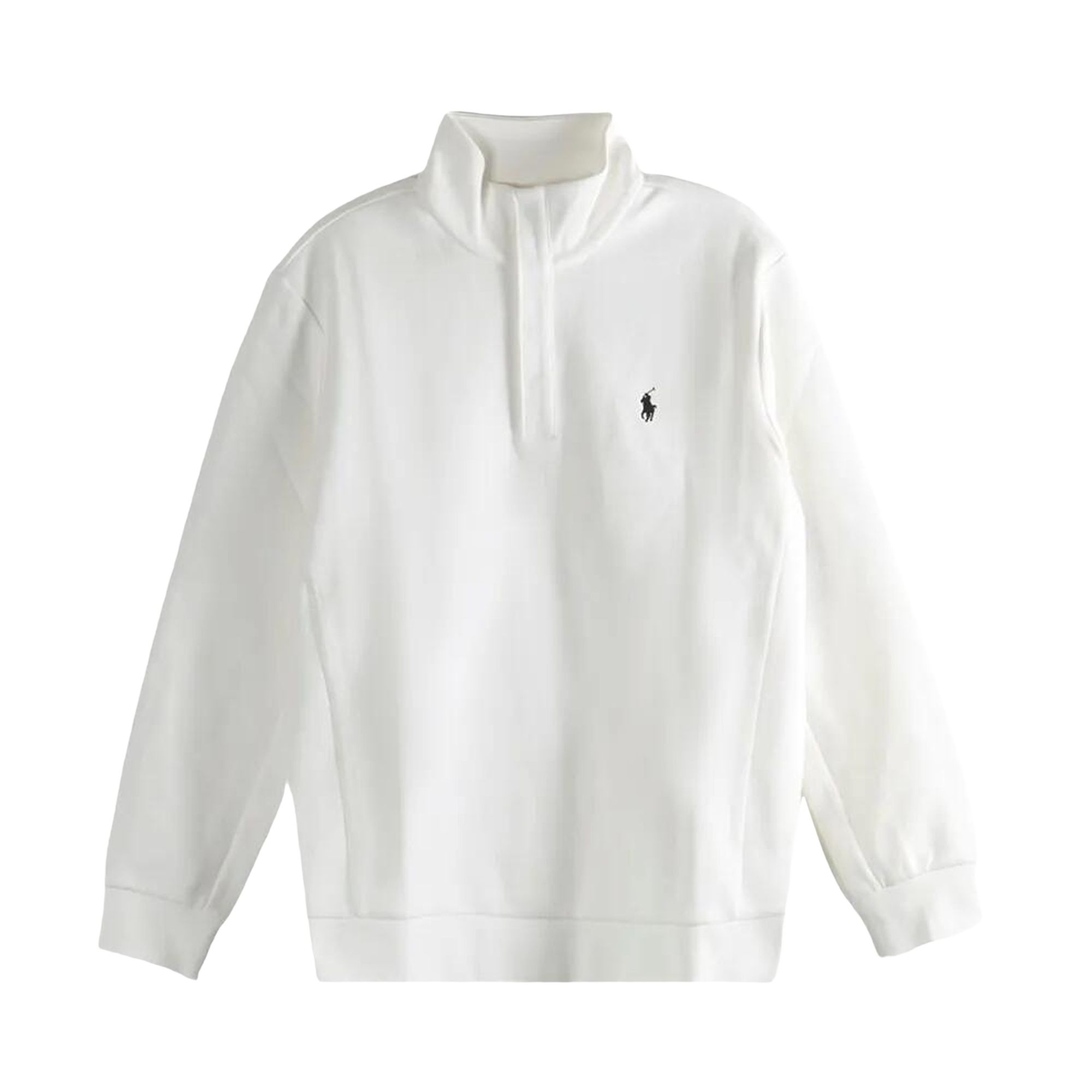 Pre-owned Polo Ralph Lauren Double Knit Tech Snap Mockneck Pullover 'white' | Men's Size S