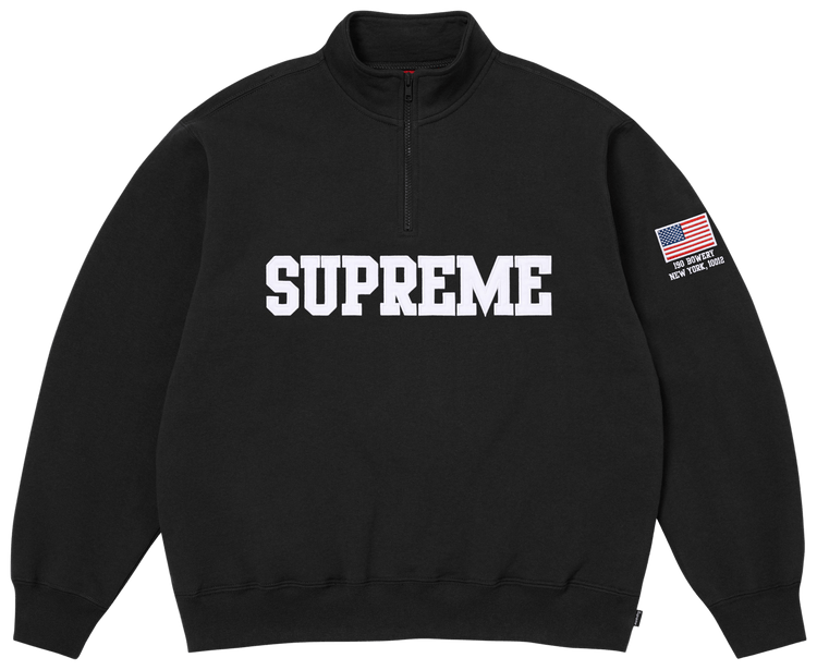 Buy Supreme Shop Flag Half Zip Pullover 'Black New York