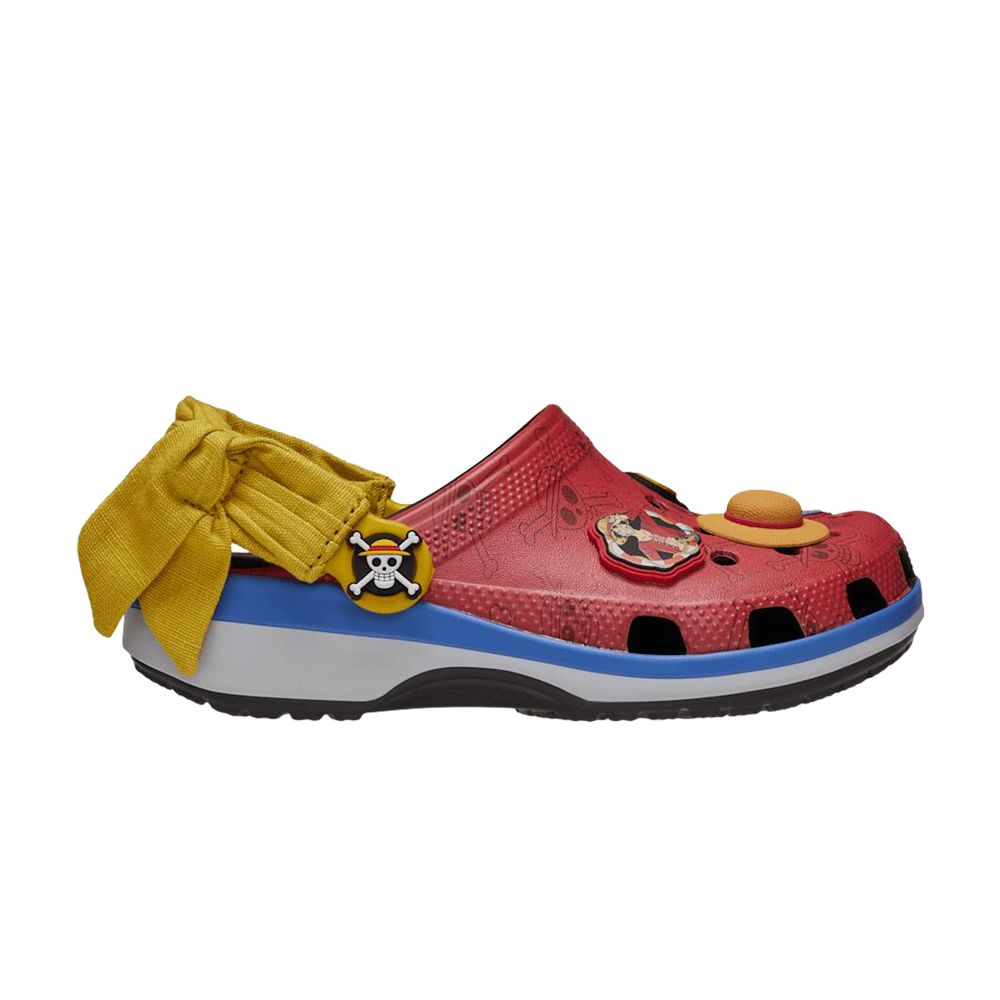 Pre-owned Crocs One Piece X  Classic Clog Kids 'luffy' | Red | Kid's Size 1.5