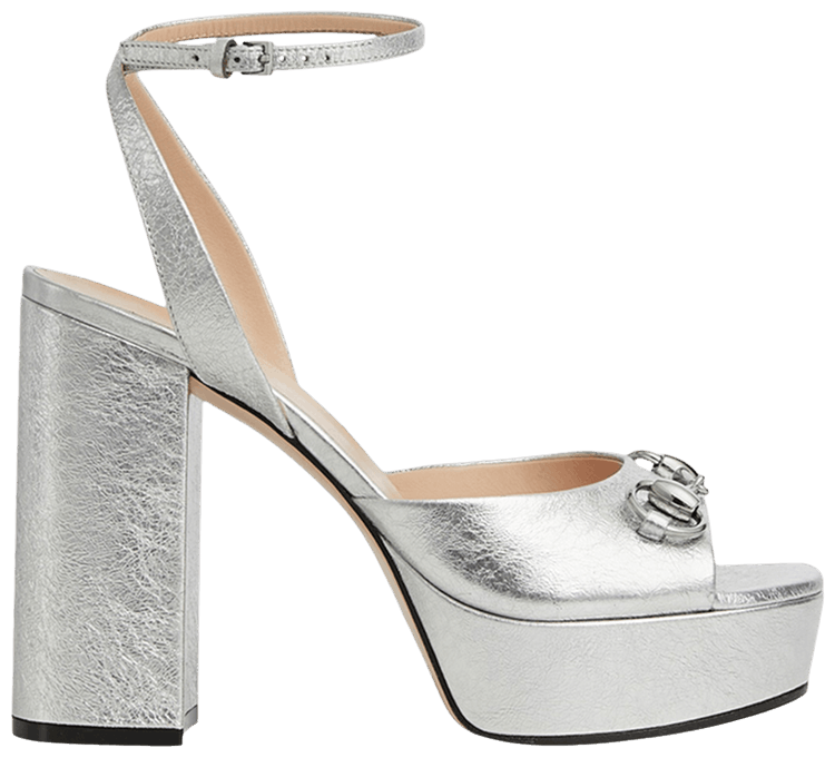Gucci Wmns Horsebit Platform Sandal Silver