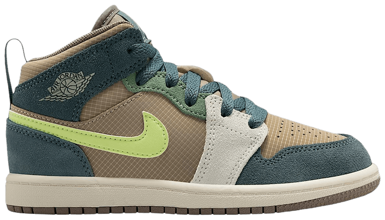 Air Jordan Jordan 1 Mid SE PS Khaki Hasta Olive Grey