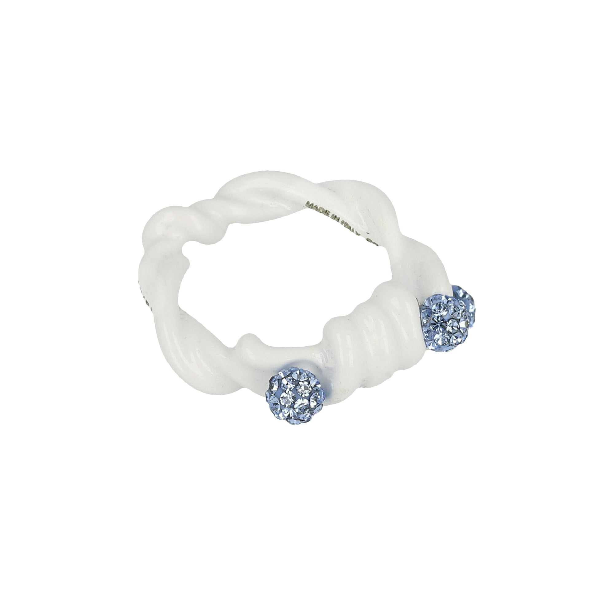 Pre-owned Givenchy Twisted Crystal Ring 'off White' | Women's Size 52