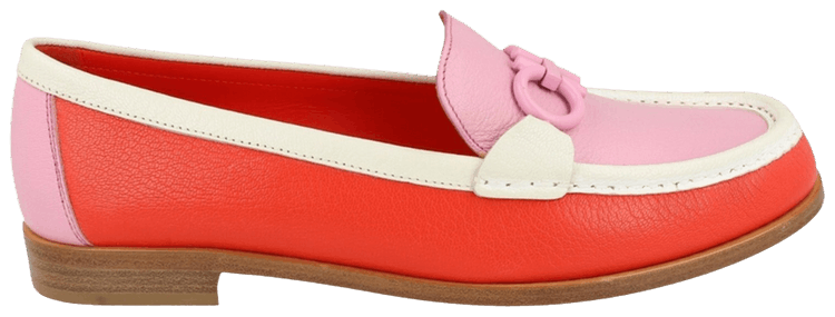 Ferragamo Wmns Rolo Gancini Leather Loafer Red