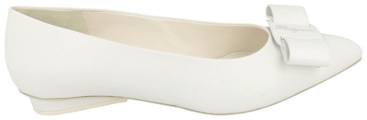 Ferragamo Wmns Viva Ballet Flat White
