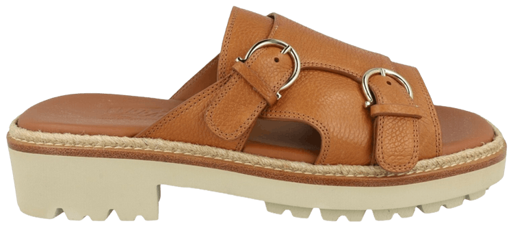 Ferragamo Girby Leather Slide Rust