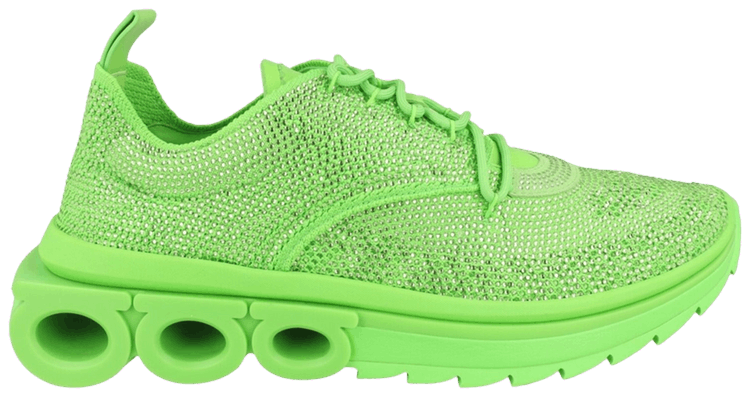 Ferragamo Gancini Knit Low Top Sneaker Green