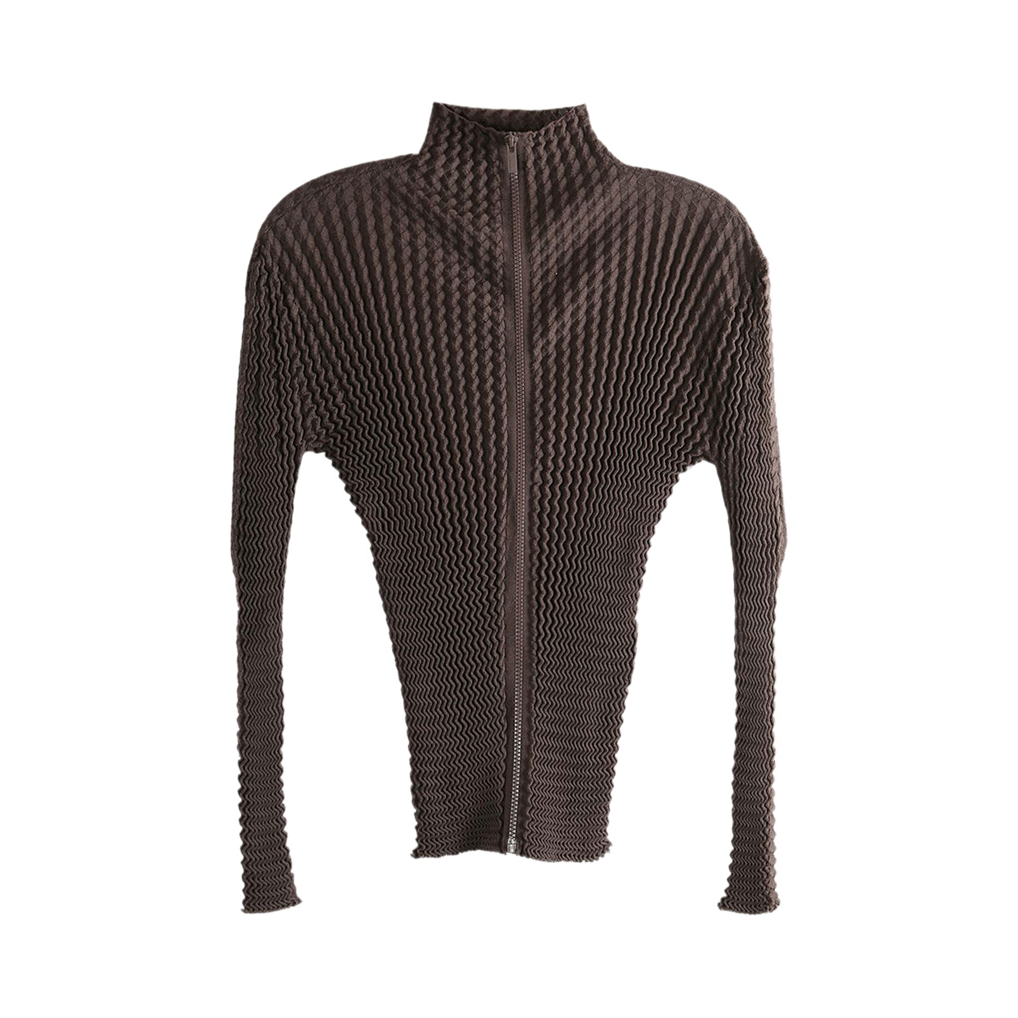 Pre-owned Issey Miyake Spongy Jacket 'dark Brown' | Women's Size 2