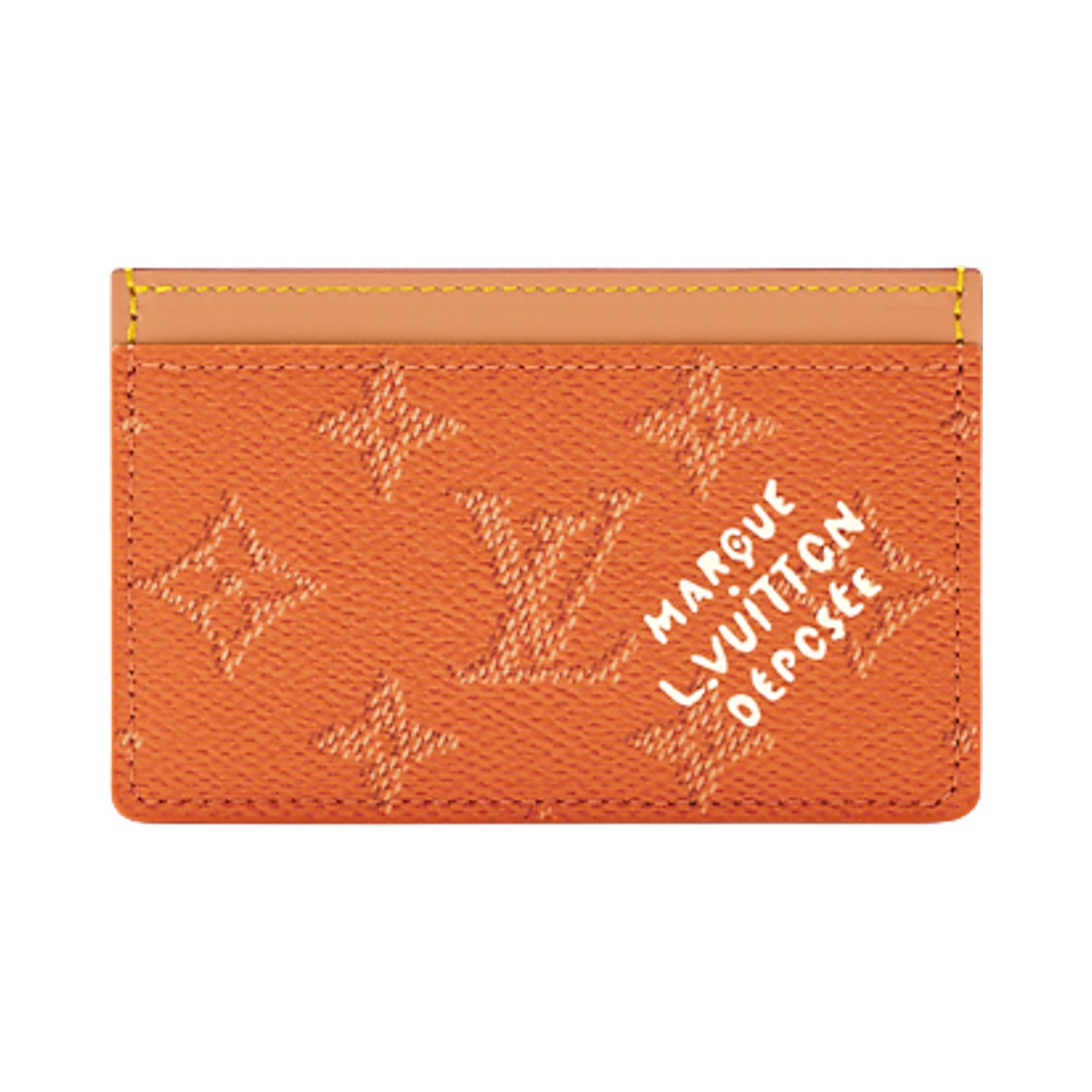 Pre-owned Louis Vuitton Card Holder 'orange Monogram Canvas' | Men's Size Onesize