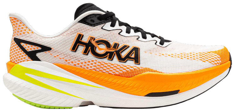 HOKA Mach X 3 White Neon Tangerine