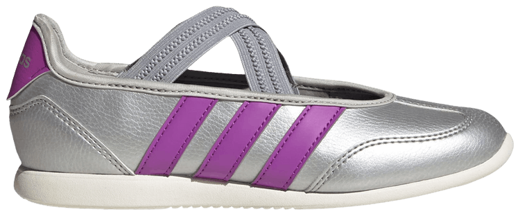 adidas Barreda Mary Jane J Silver Metallic Purple Burst Off White