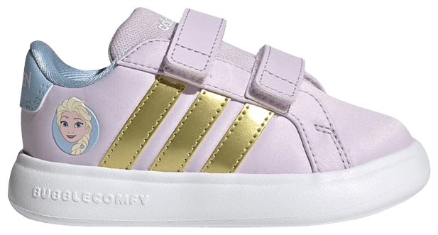 Frozen x adidas Grand Court 30 Toddler Ice Lavender Gold Metallic
