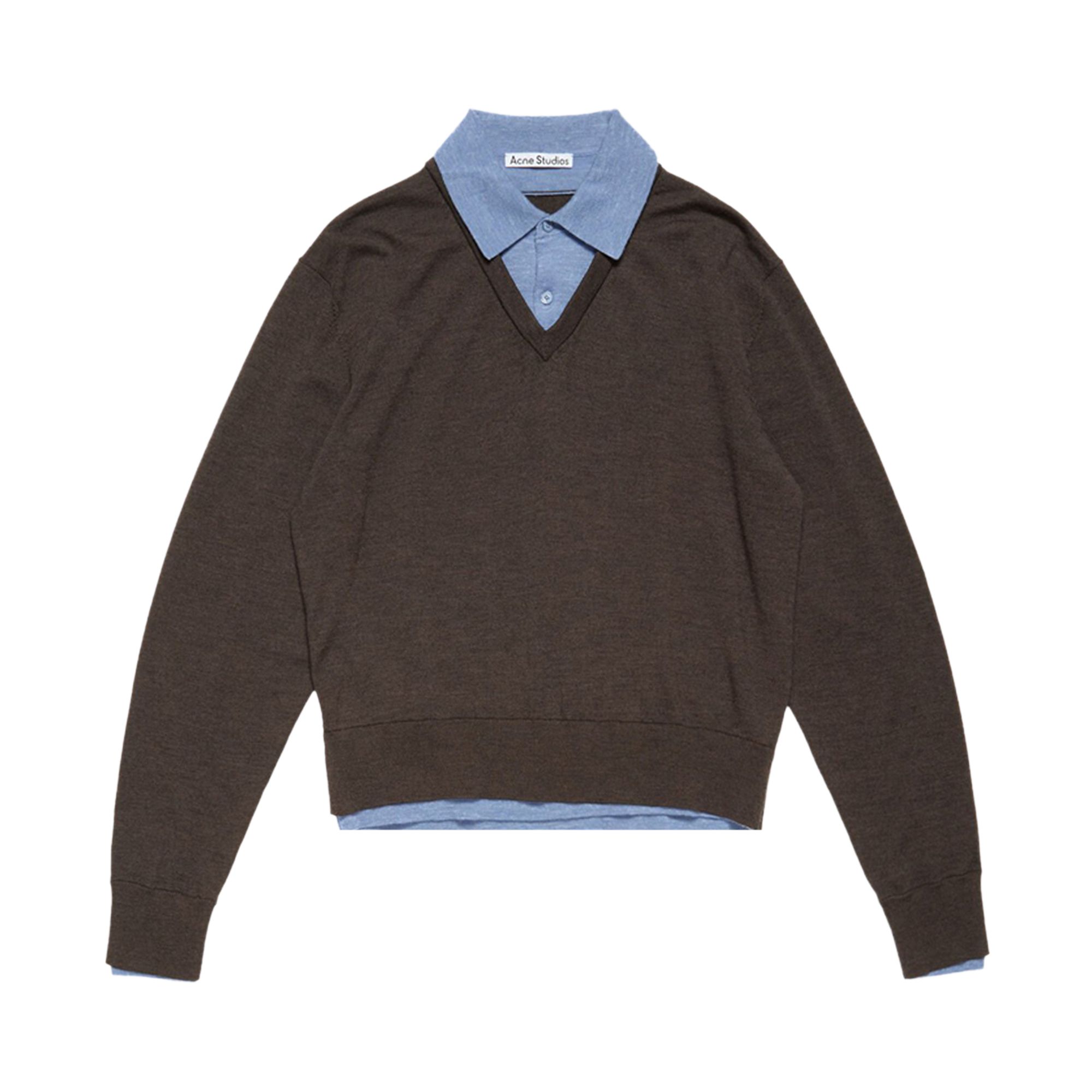 Pre-owned Acne Studios Layered Wool Sweater 'brown/blue' | Women's Size M