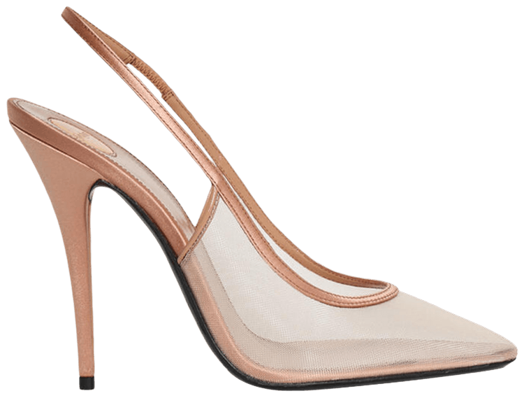 Saint Laurent Wmns Anita Slingback Pump Panna Rose