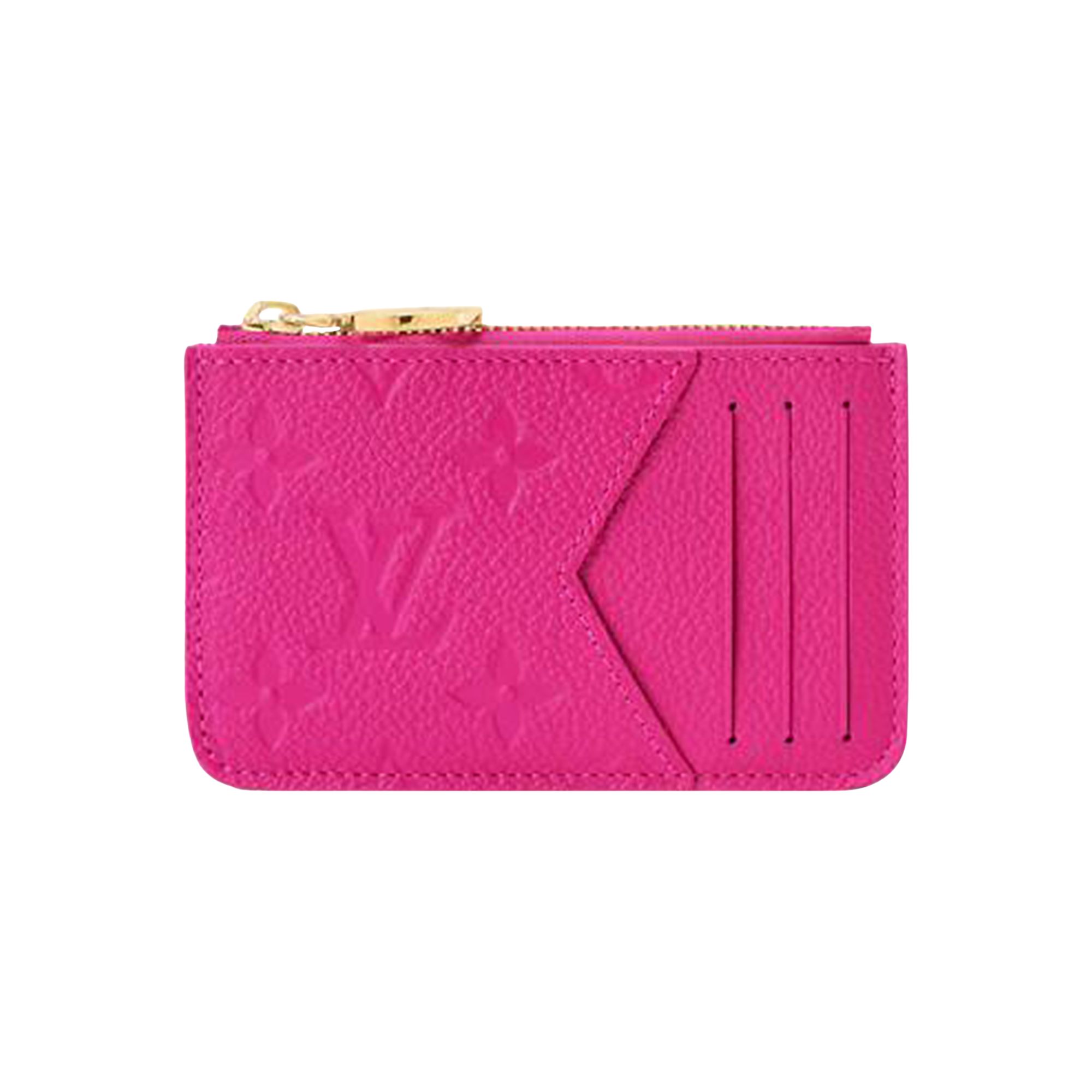 Pre-owned Louis Vuitton Romy Card Holder 'frozen Orchid Monogram Embossed Empreinte Cowhide Leather' | Pink |