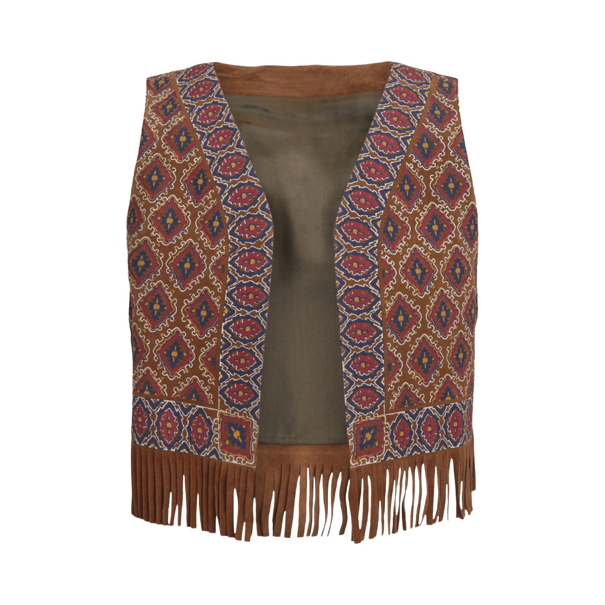 Pre-owned Gucci Printed Suede Vest 'medium Brown' | Men's Size 50