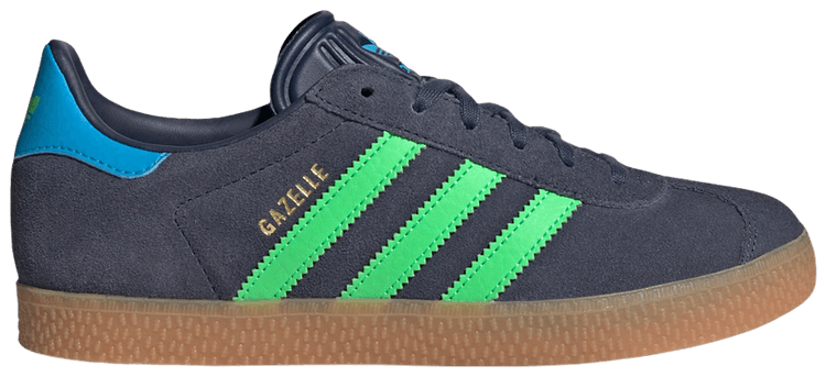adidas Gazelle J Shadow Navy Screaming Green Lucid Aquamarine