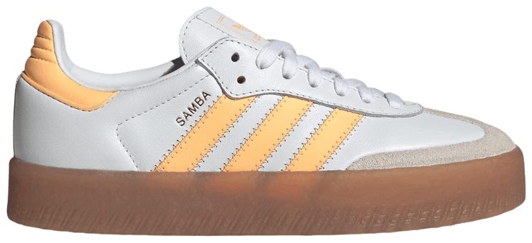 adidas Sambae J Cloud White Acid Orange Gold Metallic