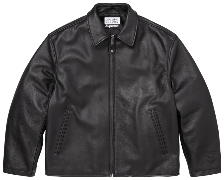 Supreme Leather Collar Work Jacket Black | Goat Supreme Leather
