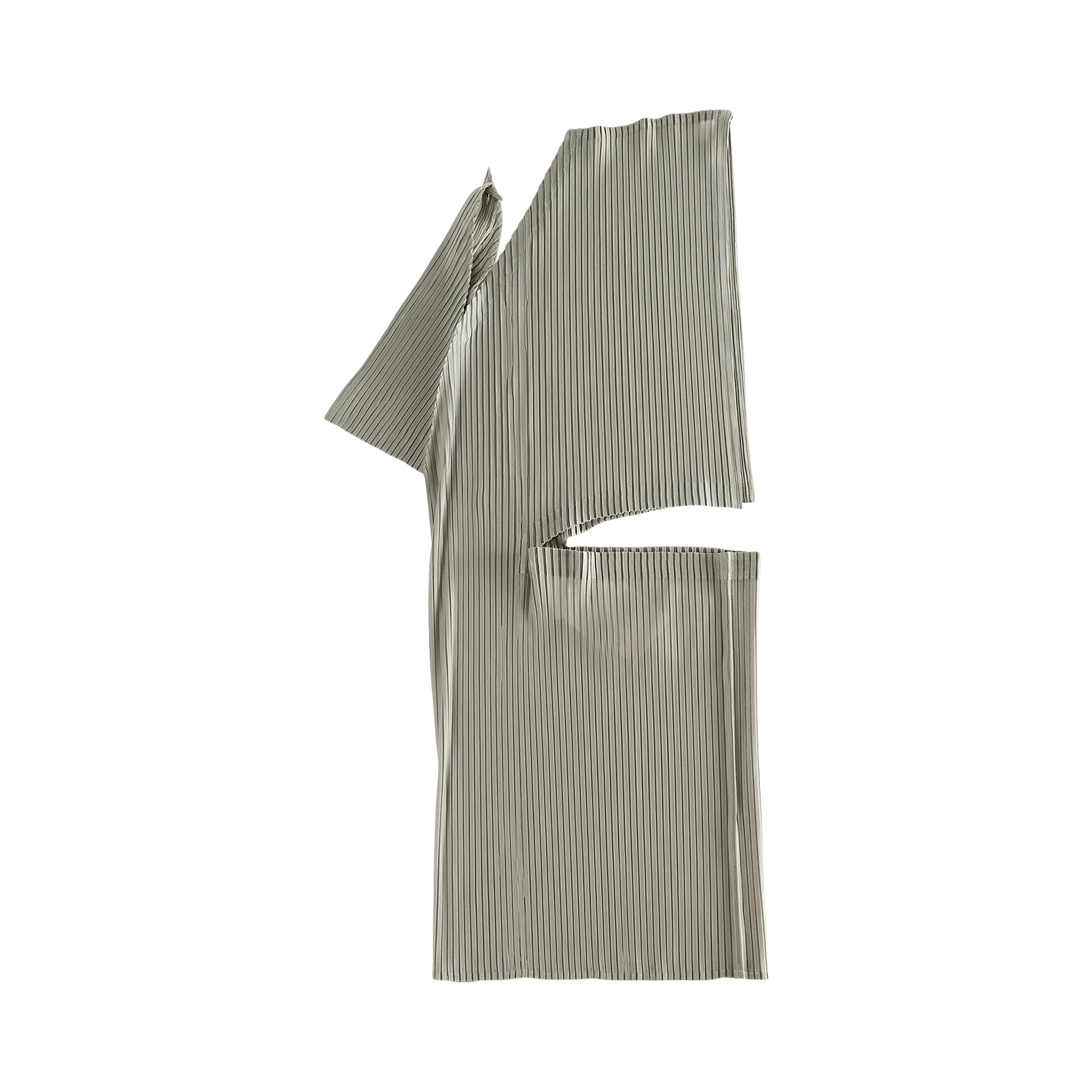 Pre-owned Issey Miyake Sheer Scarf Pleats Shirt 'greige' | Grey | Women's Size 2 In Gray