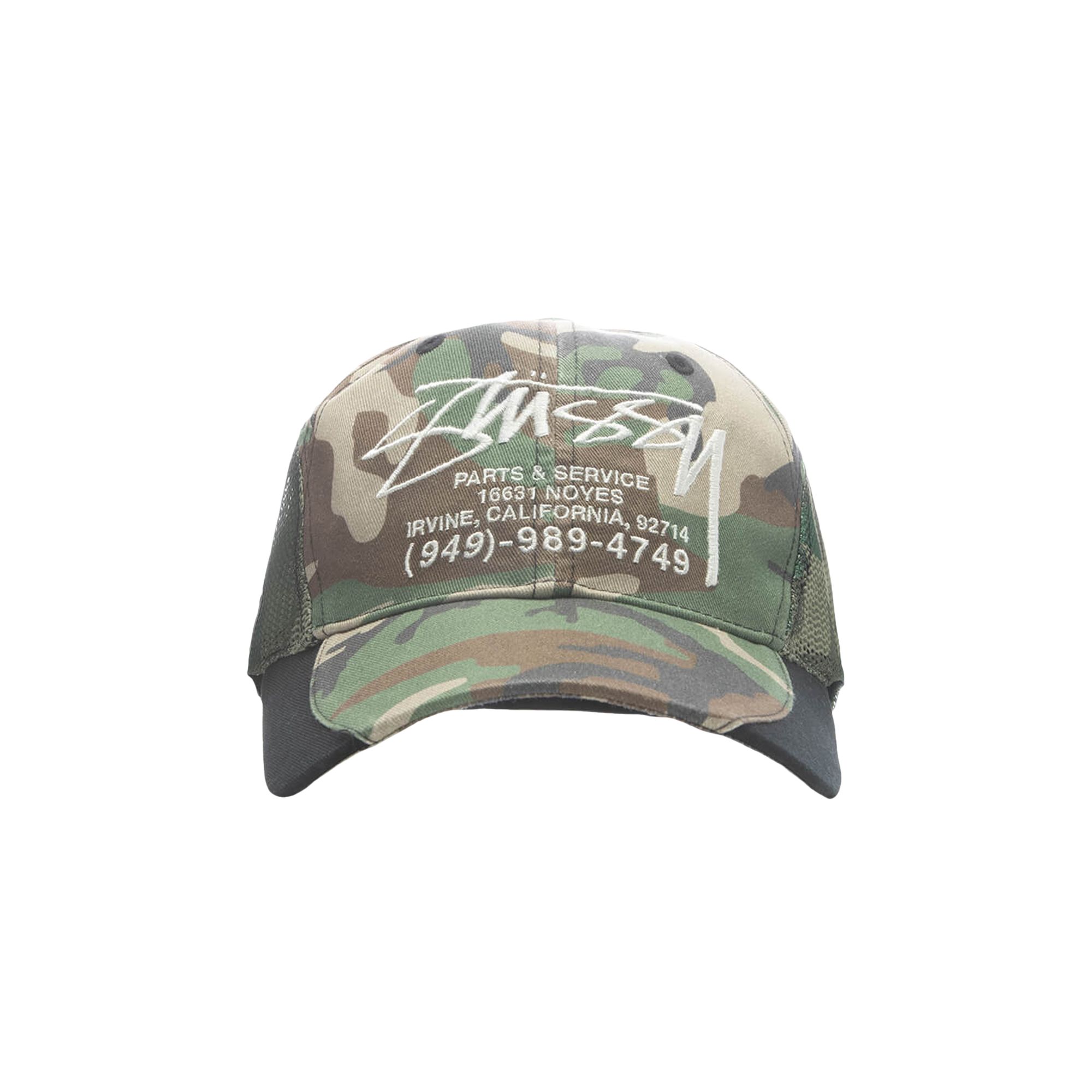 Pre-owned Stussy Lp Service Mesh Strapback Cap 'camo' | Green | Men's Size Onesize