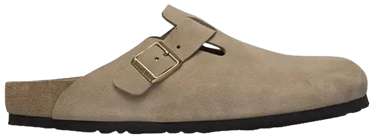 Birkenstock Boston Exquisite Suede Sandal Taupe