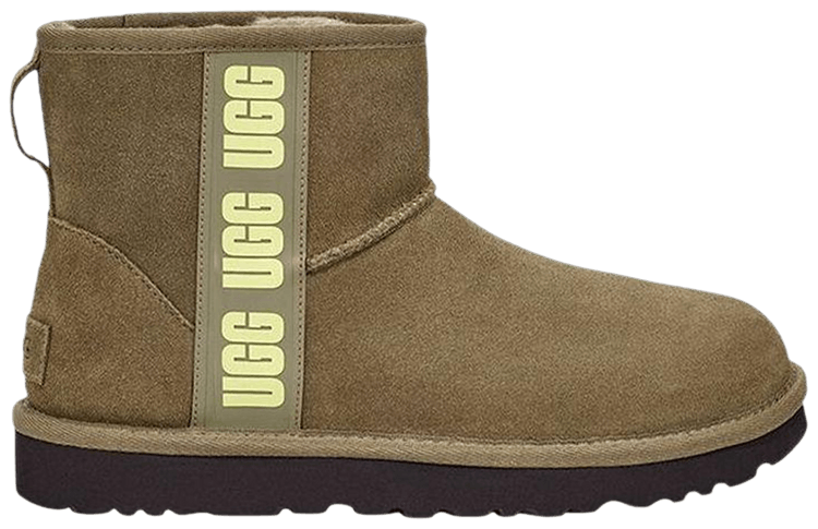UGG Wmns Classic Mini Side Logo Olive Green