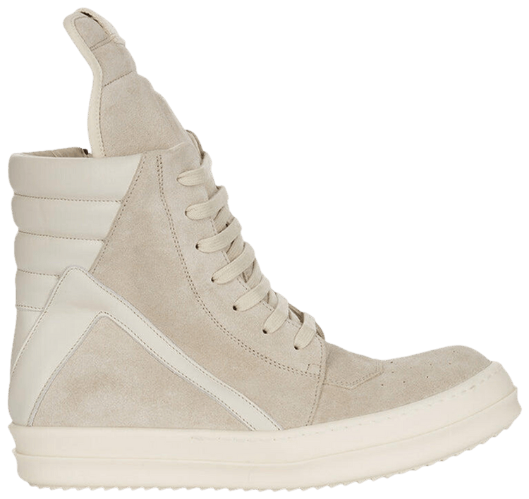 Rick Owens Wmns Pelle Geobasket Scarpe Pearl Dirty Milk
