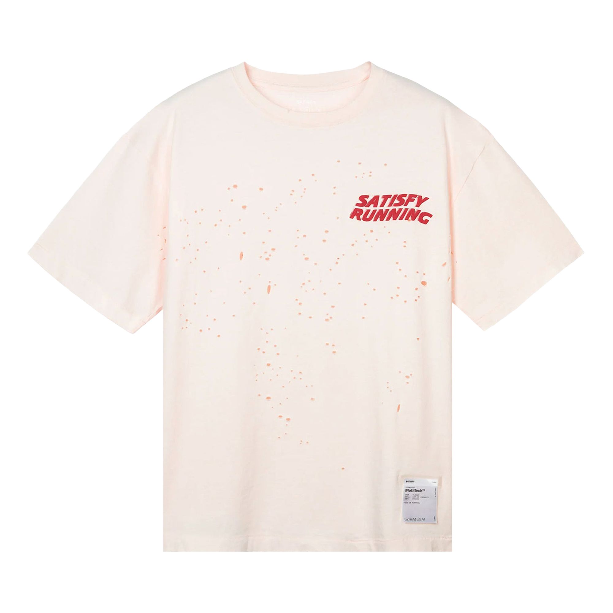 Pre-owned Satisfy Mothtech Running T-shirt 'sun Bleached Rosewater' | Green | Men's Size M