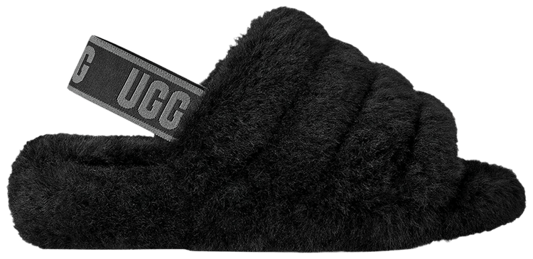 UGG Wmns Fluff Yeah Slide Black Dark Shadow