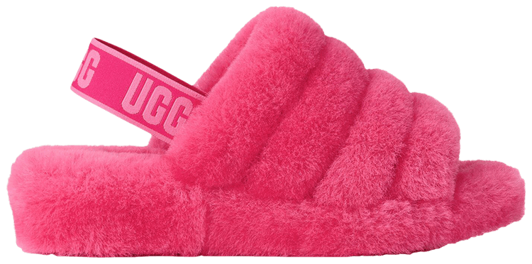 UGG Wmns Fluff Yeah Slide Deep Coral Sachet Pink