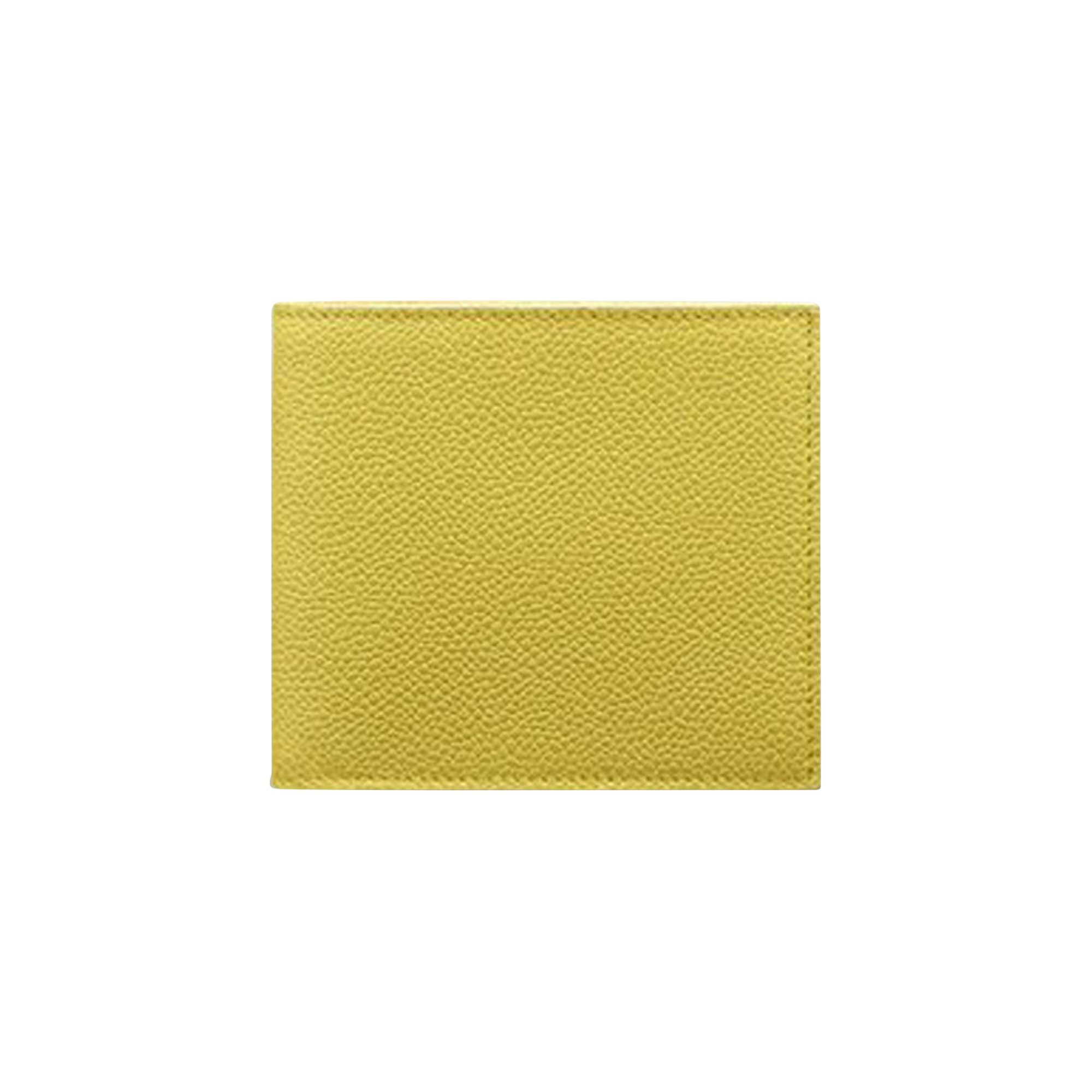 Pre-owned Thom Browne Bifold In Pebble Grain Leather 'pastel Yellow' | Men's Size Onesize