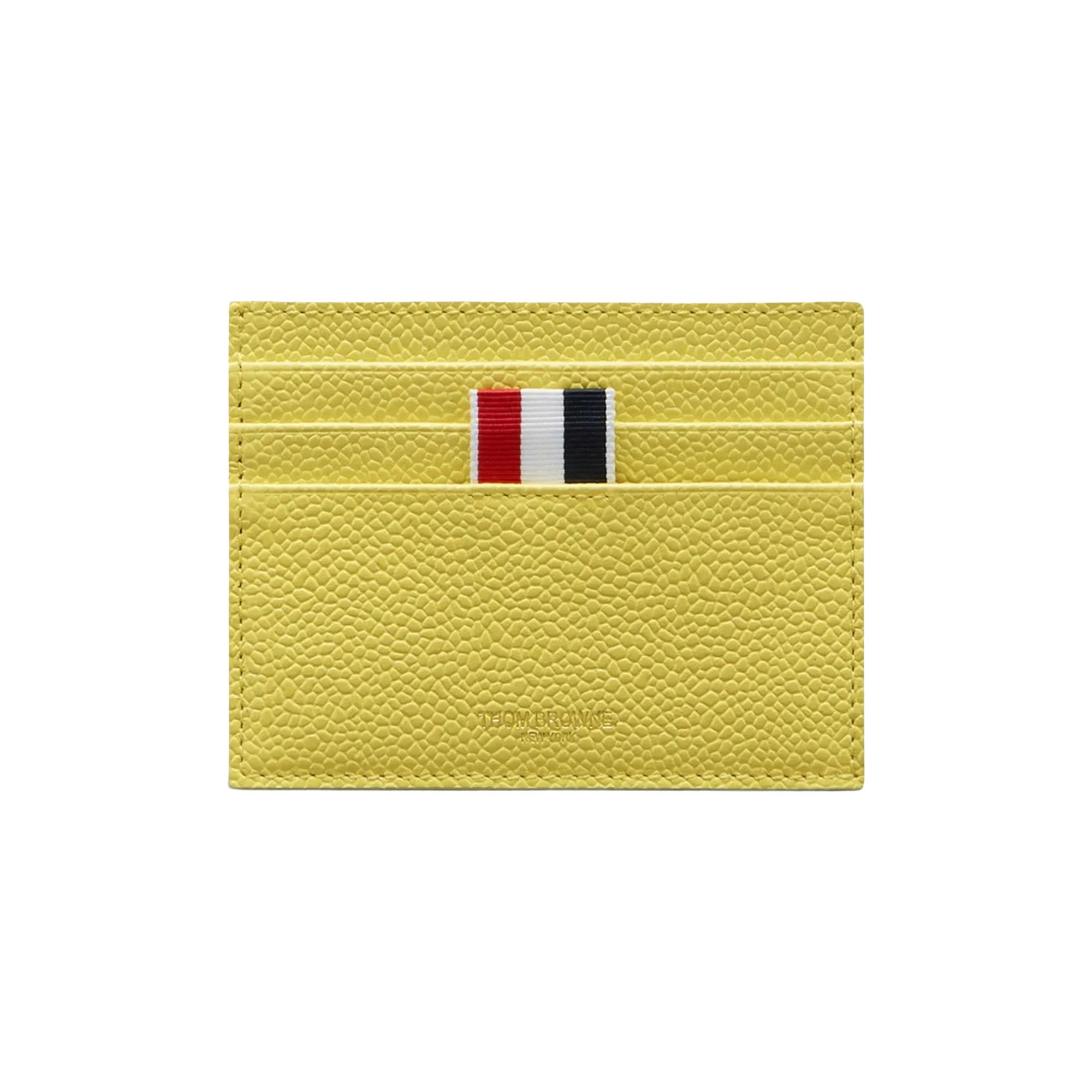 Pre-owned Thom Browne Card Holder With Note Compartment In Pebble Grain Leather 'pastel Yellow' | Men's Size O