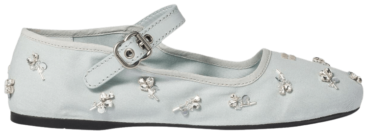 Miu Miu Wmns Embroidered Drill Ballerina Powder Blue