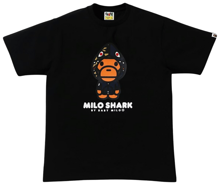 BAPE Colors Milo Shark Tee Black Navy
