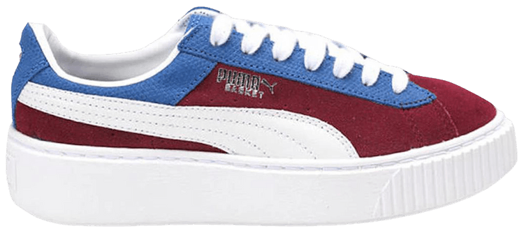 Puma Wmns Basket Platform Color Blocked   Cabernet True Blue
