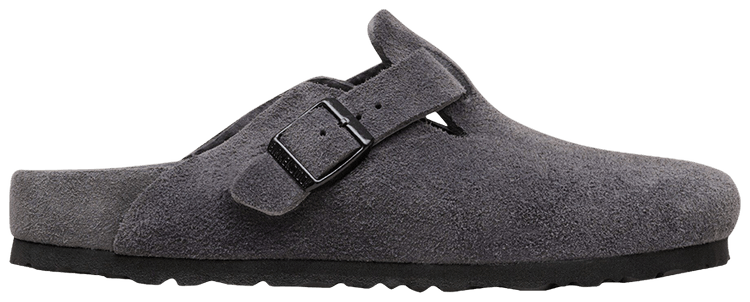 Birkenstock Boston Exquisite Suede Sandal Charcoal