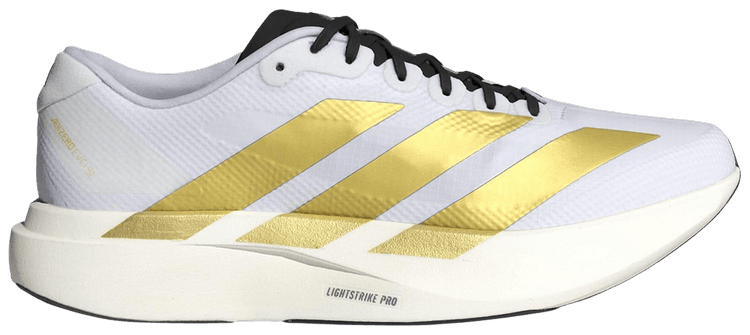 adidas Adizero Evo SL Cloud White Matte Gold Core Black
