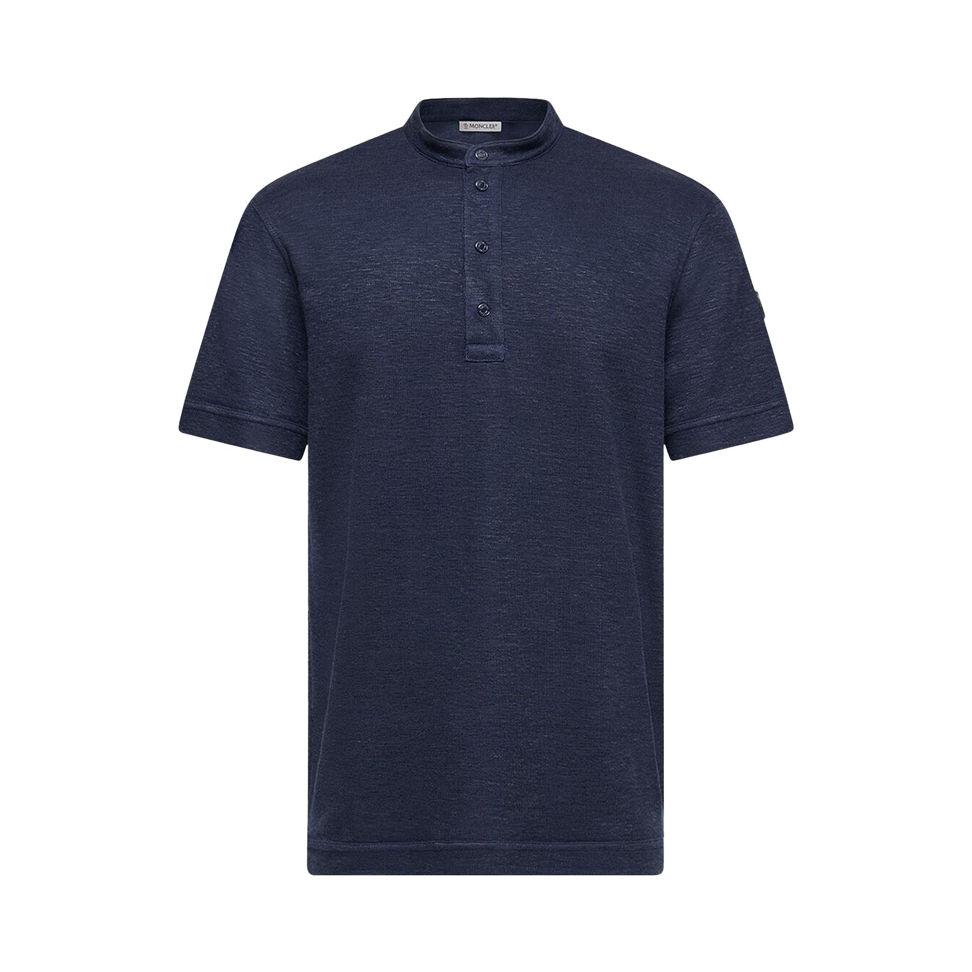 Pre-owned Moncler Short-sleeve Polo 'navy' | Blue | Men's Size Xl