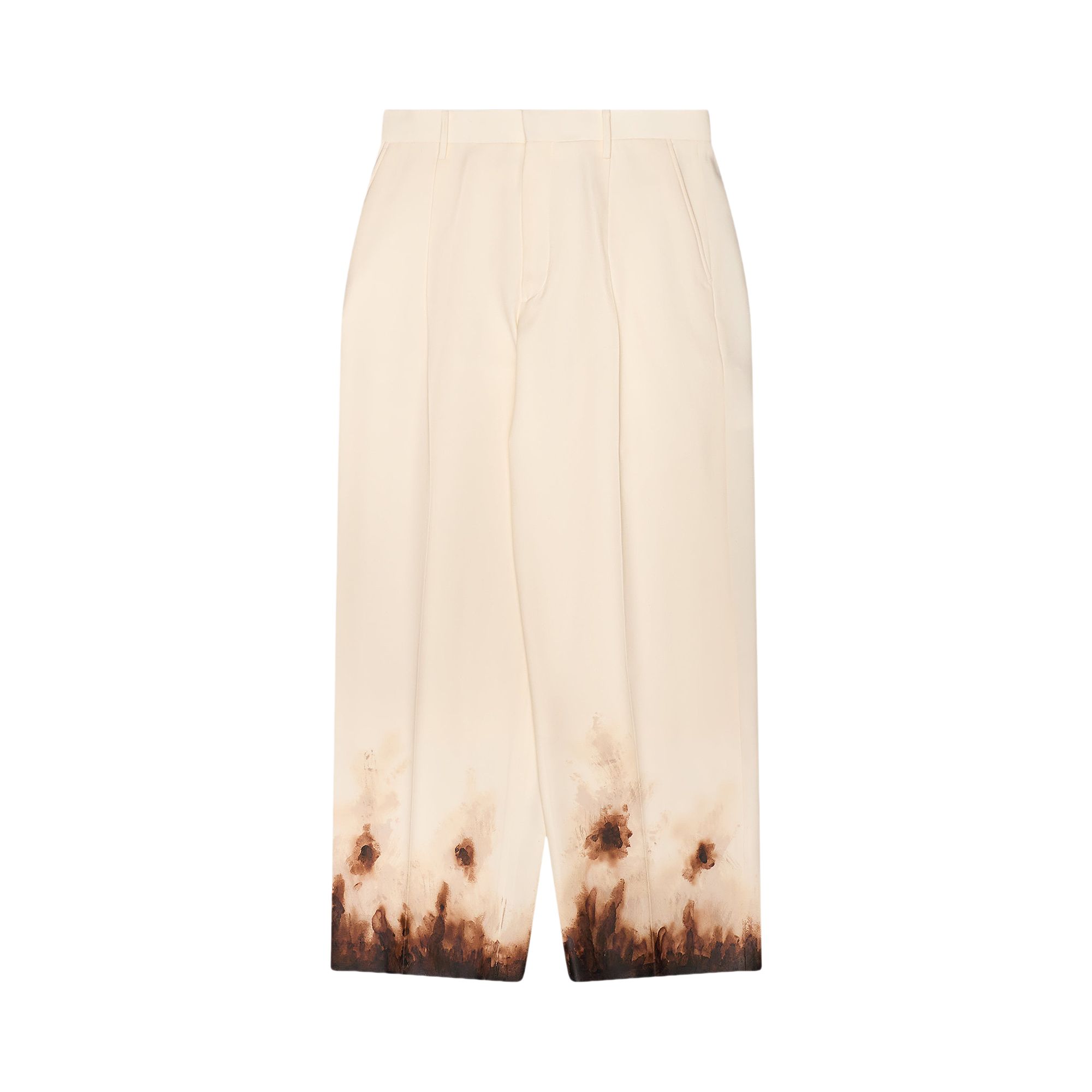 Pre-owned Doublet Mud Hand Painted Tailored Trouser 'cream' | Men's Size Xl In White