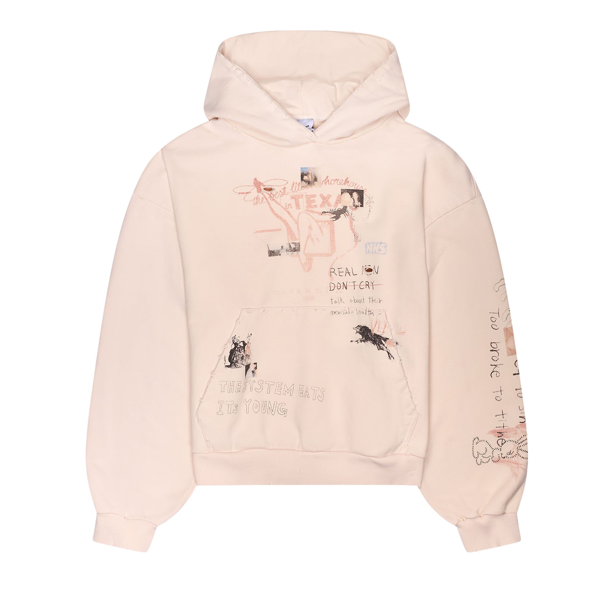 Pre-owned Protocol Index Hand Drawing Washed Hoodie 'cream' | White | Men's Size 1