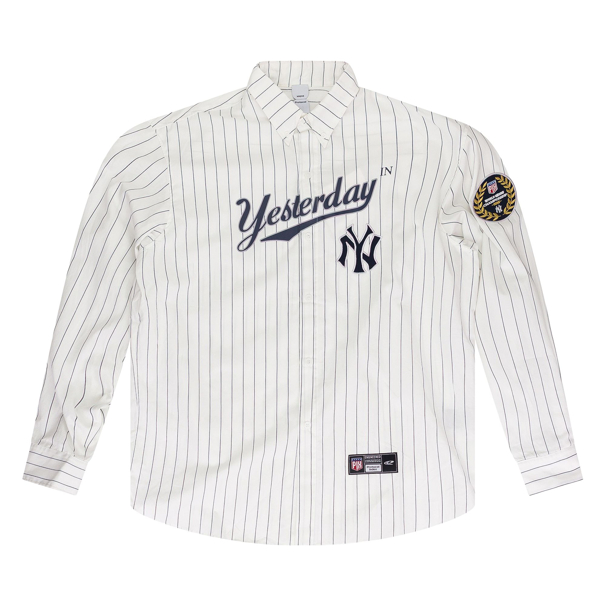 Pre-owned Protocol Index Pinstripe Shirt 'white' | Men's Size 3